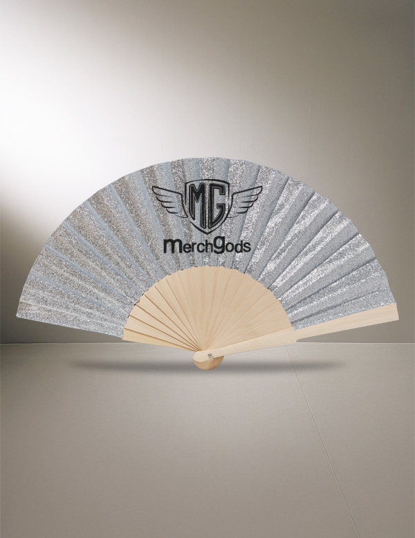 Mod. 530P Abanico Madera Purpurina Glitter